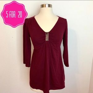 Oh Baby by Motherhood Maroom Top Size Small